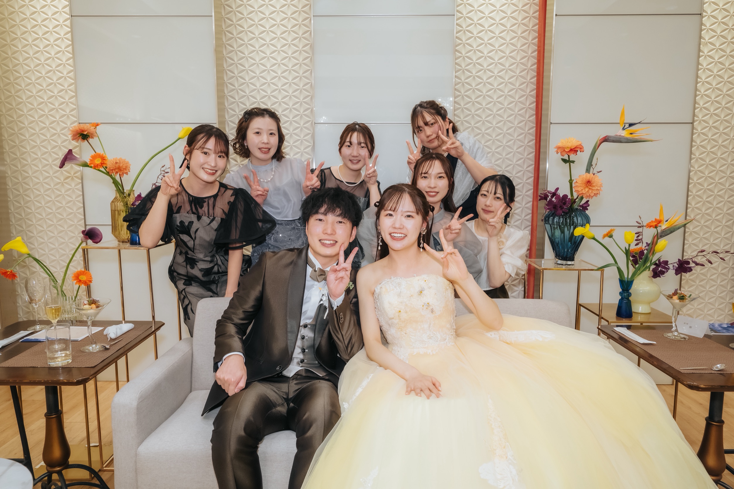 新郎新婦様とゲストの写真