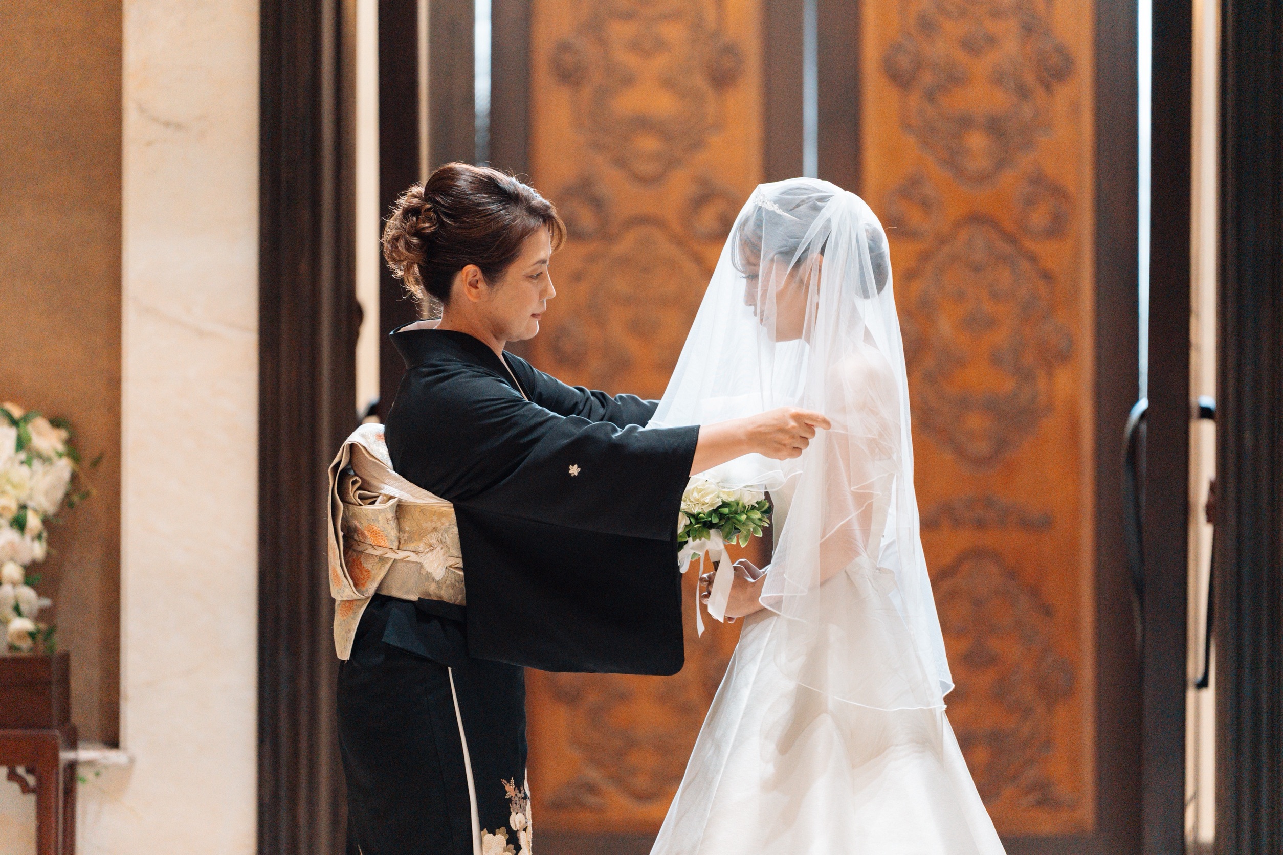 新婦入場　ベールダウン